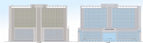 [内蒙古]22层医院门诊楼建筑设计方案文本-医院门诊楼立面图