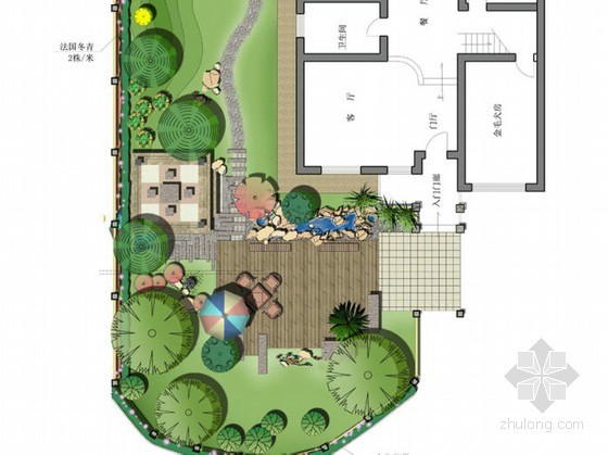 私人庭院方案平面图资料下载-别墅庭院景观设计方案