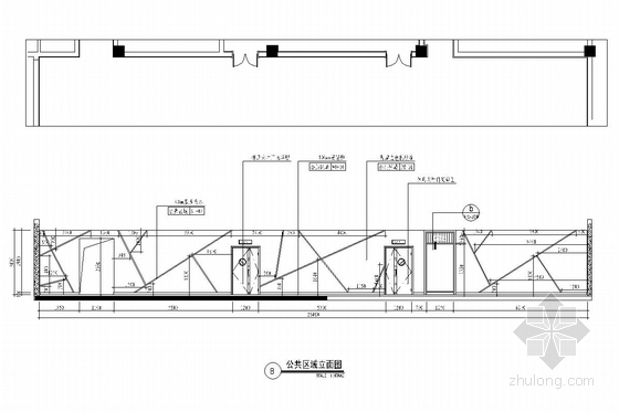 [辽宁]欧式豪华休闲洗浴中心室内施工图（含效果图）三层公共区域立面图