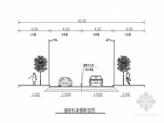 人行道栏杆图cad资料下载-[重庆]城市支路道路工程施工图设计54张（含挡墙 栏杆）
