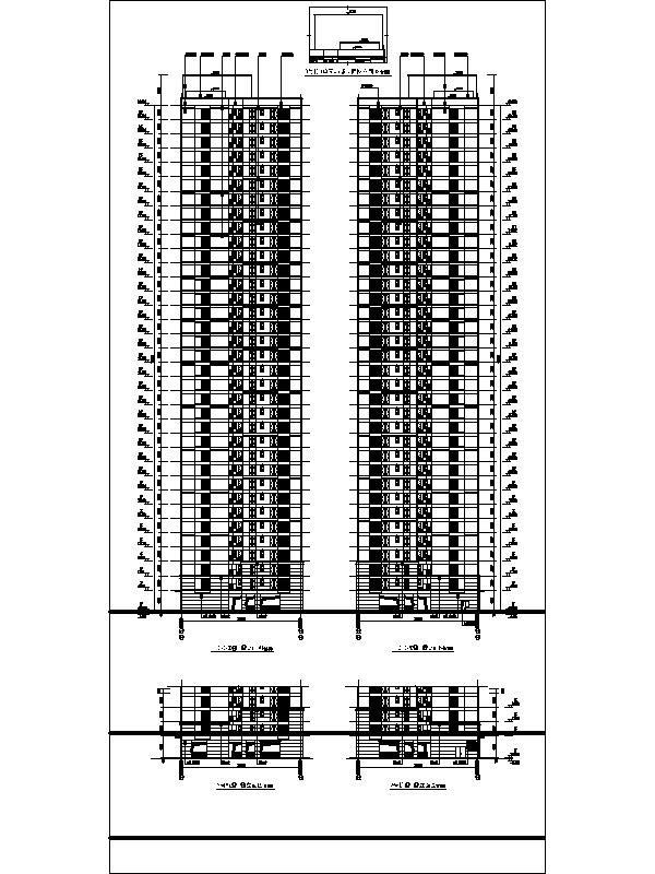 [湖南]知名地产出品现代风格高层住宅建筑初步设计图纸（全专业）-知名地产出品现代风格高层住宅立面图