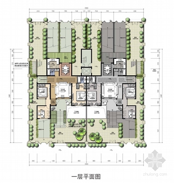 [江苏]欧式风格别墅区规划设计方案文本-别墅区分析图