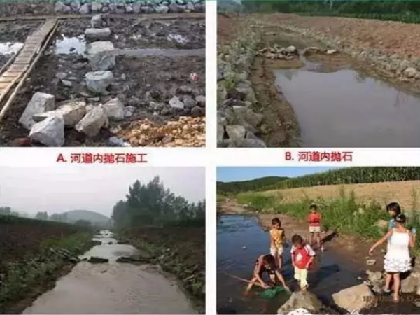 跌水曝气设计资料下载-河道生态栖息地的修复设计与施工过程详解