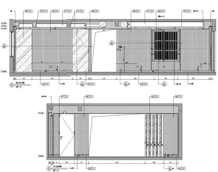 [安徽]华地紫园501户型样板房室内施工图设计（CAD+实景图）-立面图