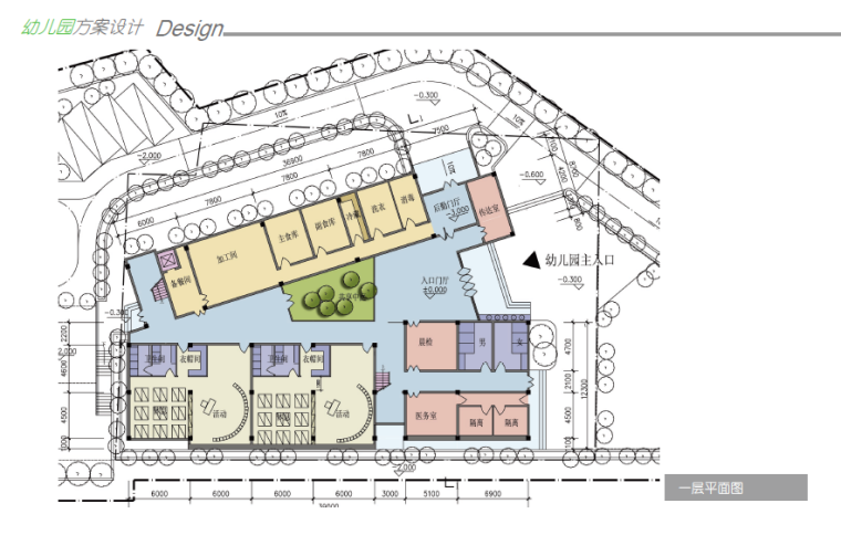 [安徽]散兵镇炯炀镇幼儿园建筑设计方案文本-一层平面图