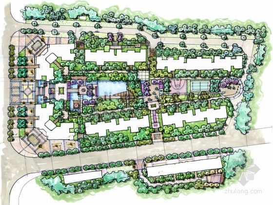 居住区景观小品立面图资料下载-[长沙]新加坡风情居住区景观规划设计方案