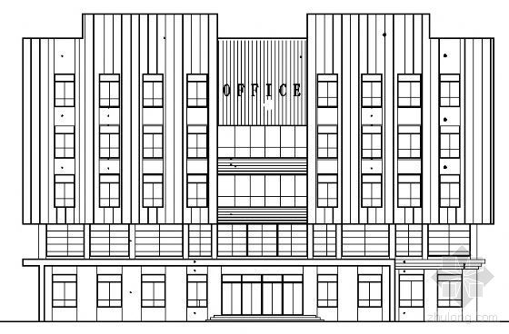 二层小办公楼方案图资料下载-某五层办公楼建筑方案图