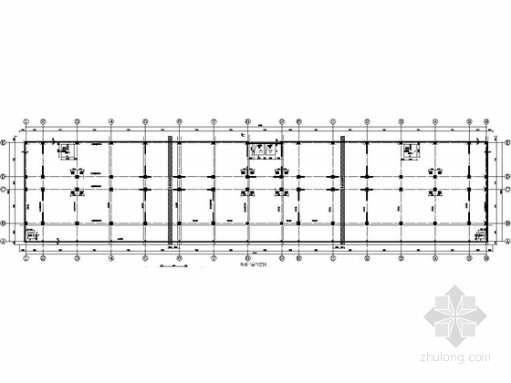 [西安]九层框架结构大学培训中心建筑结构施工图-基础平面布置图 