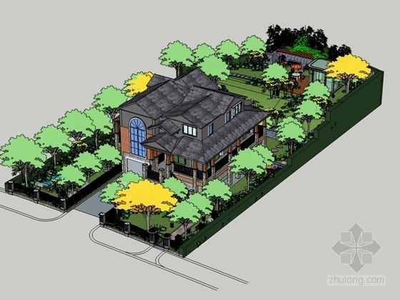住宅景观模型下载资料下载-住宅景观规划SketchUp模型下载