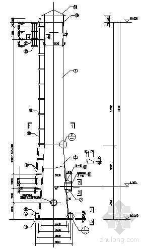 8米钢屋架结构图下载资料下载-45米钢烟囱结构图纸