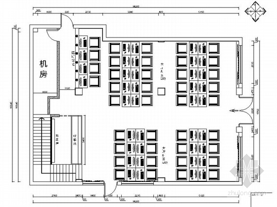 66平米新房装修资料下载-[原创]320平米简约时尚风格网吧装修CAD施工图