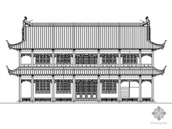 仿古办公楼建筑施工图资料下载-[长春]某二层仿古办公楼建筑施工图