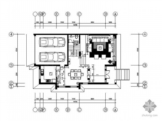 电梯别墅设计装修图资料下载-四层精品别墅设计装修图