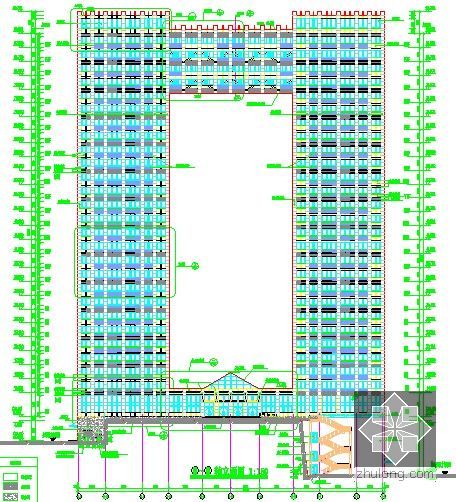 [大连]大型标志性商业综合体建筑幕墙工程预算书(含施工图纸)-轴立面图