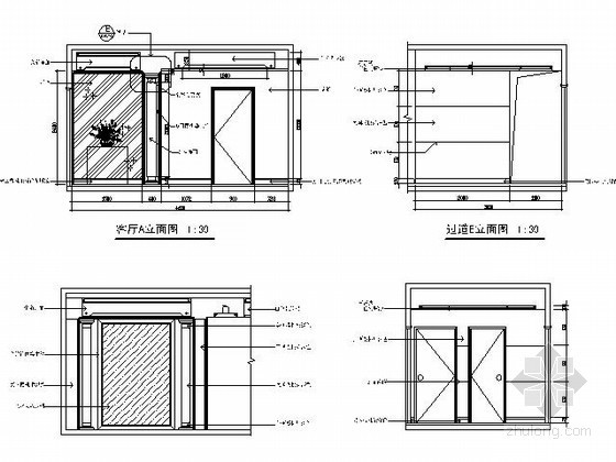 [郑州]160㎡四居样板房施工图-立面