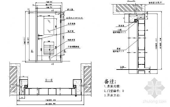 平开门cad图资料下载-钢质平开门3