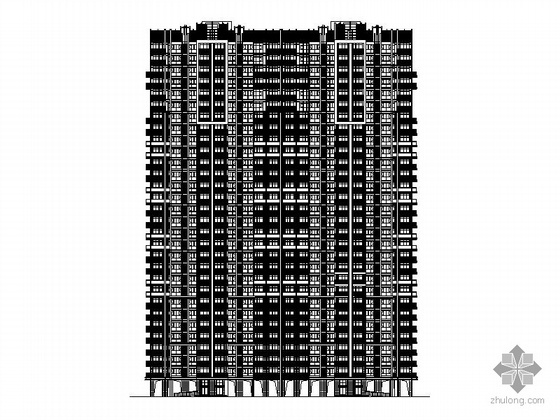 一梯三户二室标准层资料下载-[武汉]某上城2号楼三十层塔式住宅楼建筑施工图（一梯四户）