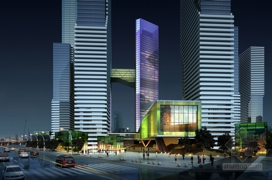 [武汉]绿色生态滨江地块景观概念规划设计方案-入口广场效果图