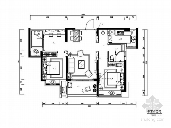 地中海室内施工图资料下载-[广东]浪漫地中海风情样板间室内施工图（含效果图）