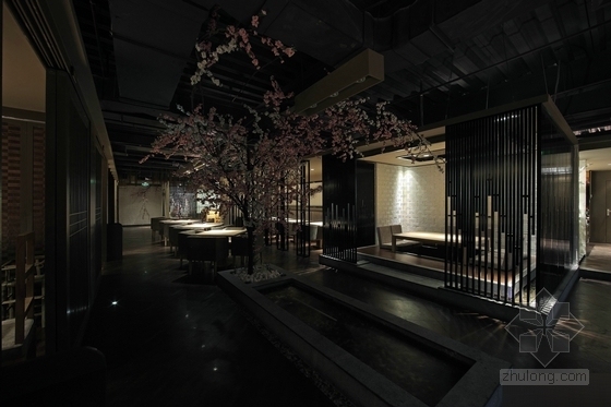 [福州]日式餐饮空间日本料理店室内装修施工图（含效果图）效果图