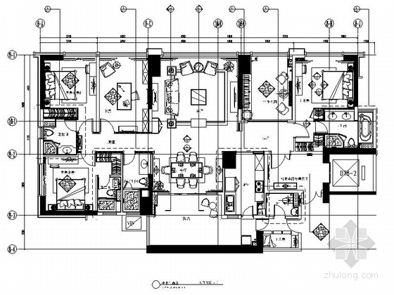 花园观景CAD资料下载-[惠州]CBD核心区超高层城市观景豪宅四居室样板房装修图（含效果）