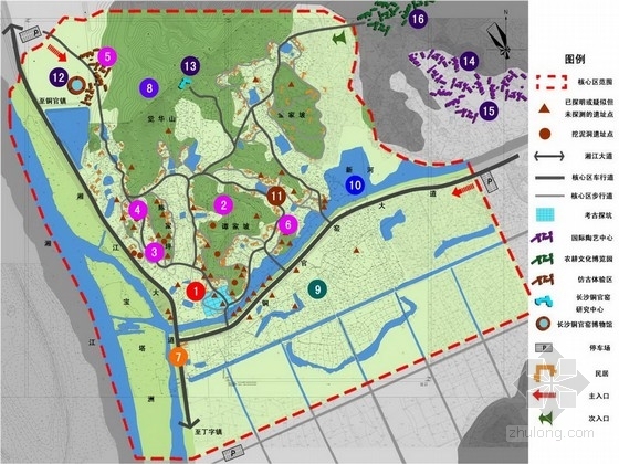 普林斯皮亚考古公园资料下载-[长沙]地域文化考古遗址公园方案