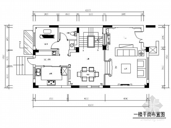 别墅吧台装修资料下载-[江苏]简炼大气新古典风格三层别墅室内装修施工图（含效果）