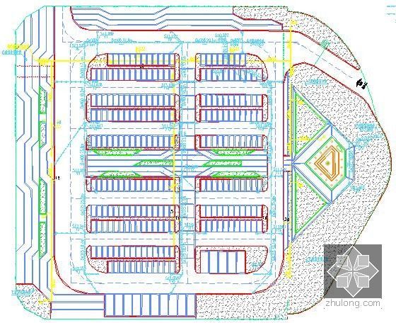 [四川]停车场景观工程预算书(含图纸)-给排水总平面图