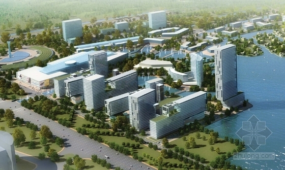 [天津]城市滨水地块概念性总体规划方案文本-城市滨水地块规划效果图