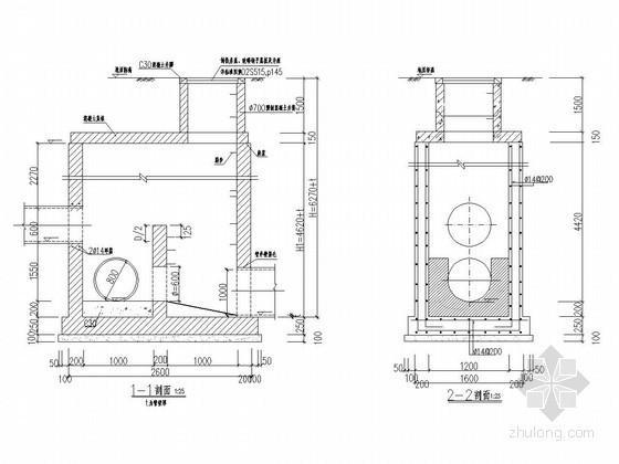 市政工程cad图资料下载-市政工程跌水井施工图