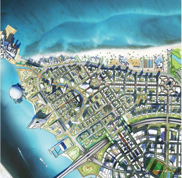 [阿布扎比]萨迪亚特岛城市景观概念设计文本（PPT+81页)-模型图