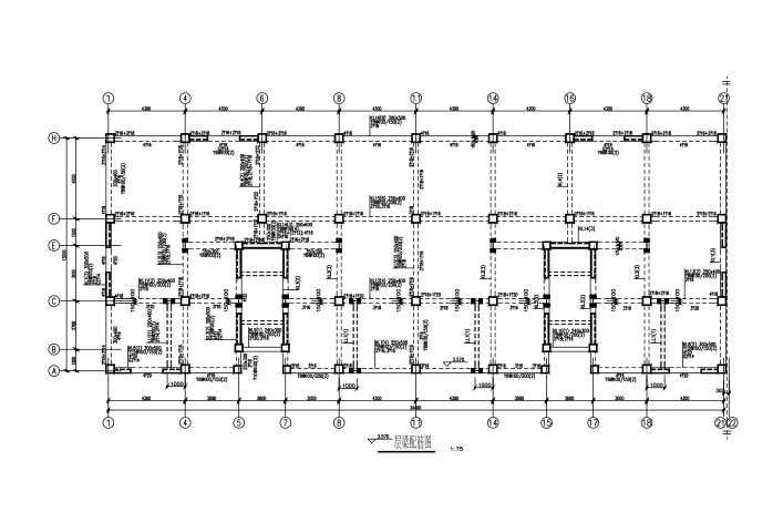 6层底框结构临街商住楼结构施工图（CAD、14张）-梁配筋图