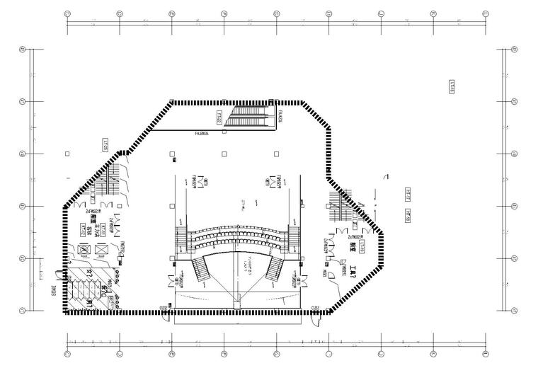 [台州]BONA博纳国际影城台州店室内设计方案+装修施工图+水暖电施工图-F2原始平面