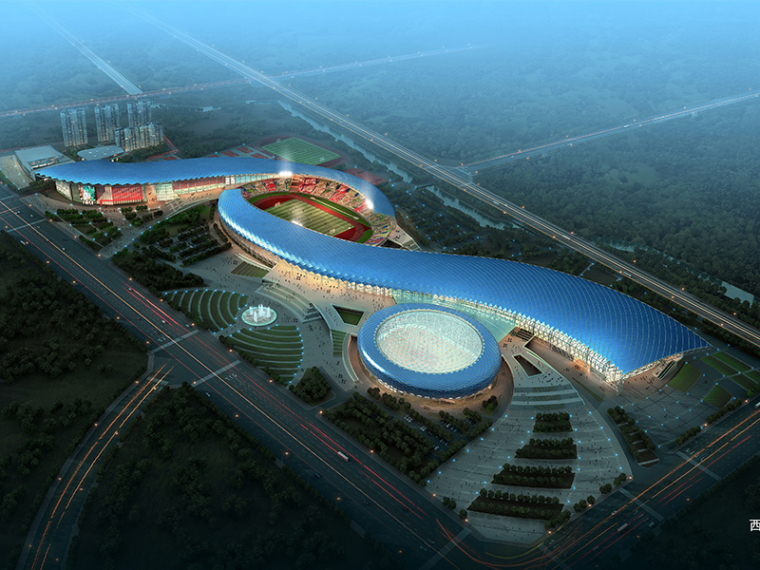 城市会展中心设计资料下载-[江苏]国际会议中心体育会展中心建筑方案文本