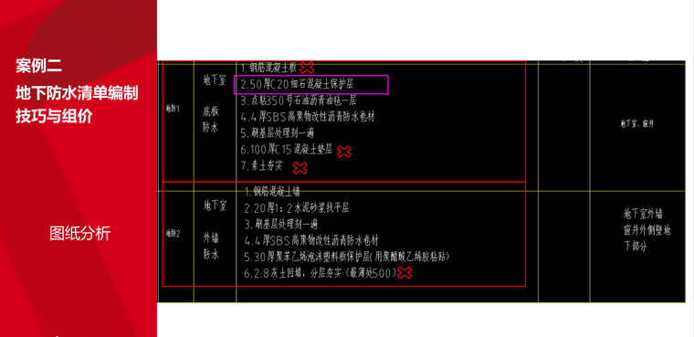 清单编制技巧与定额组价案例讲解讲义-地下防水清单编制
