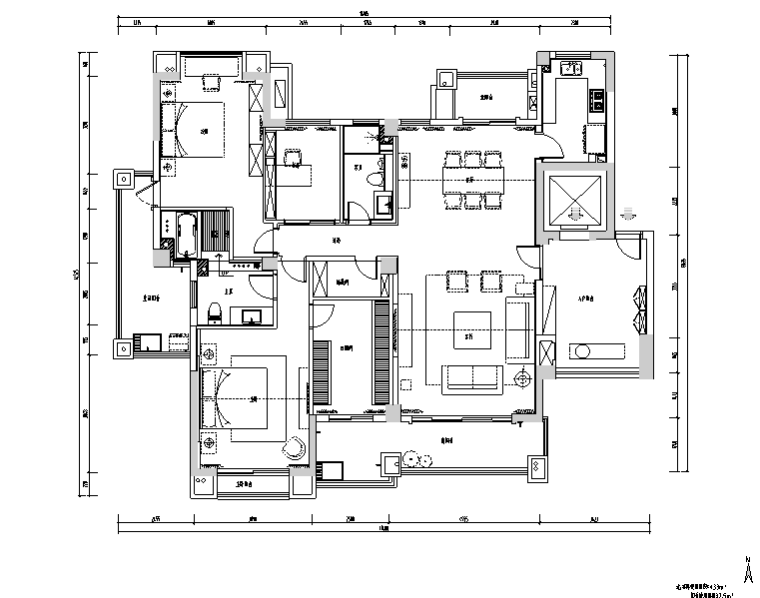 公寓住宅效果图资料下载-[福建]天利仁和170平住宅公寓设计施工图（附效果图）