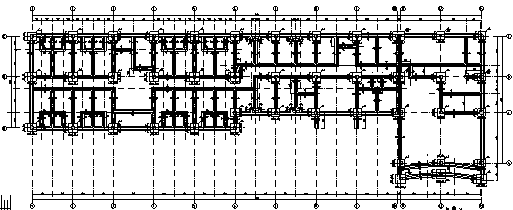 [重庆]17年最新大型交通建筑及配套建筑设计（含全专业施工图、勘察图）-办公楼基础结构布置图