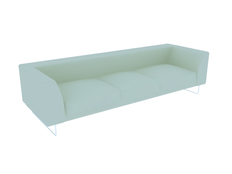 现代三人沙发3D模型下载-现代三人沙发