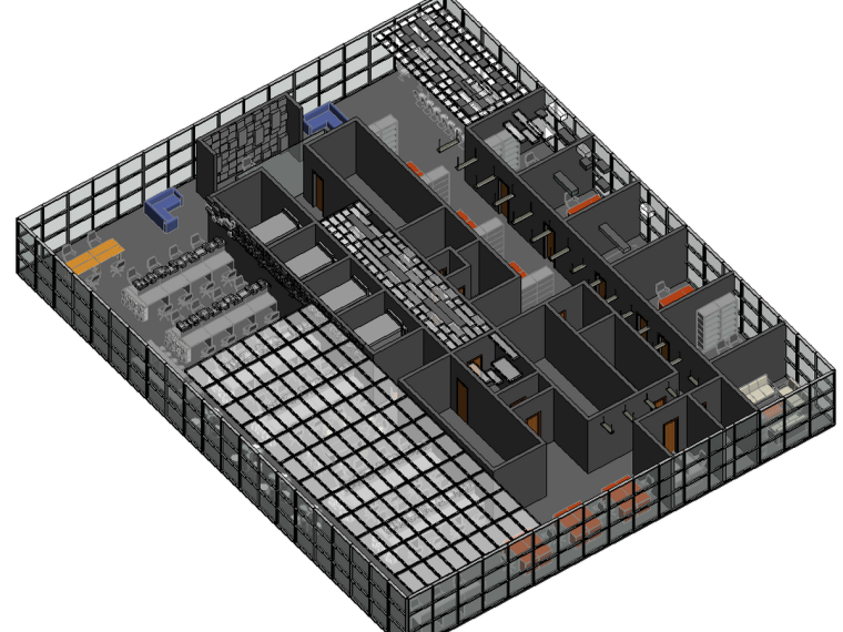 BIM模型-revit模型-办公空间模型-3办公空间模型