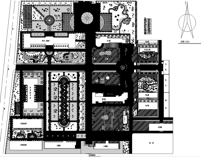 [合集]校园绿地景观规划设计CAD平面图41套-大学