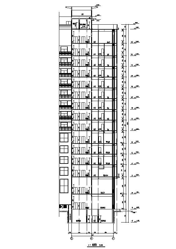 6套宾馆酒店建筑设计初设图CAD-现代高层宾馆酒店建筑设计剖面图