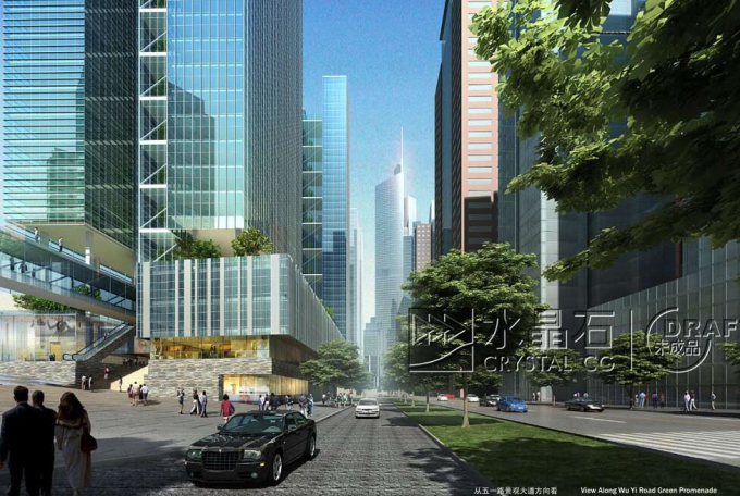 写字楼方案设计文本资料下载-[重庆]解放碑CBD金融街城市景观方案设计