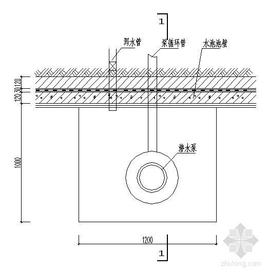 水池泵坑做法详图资料下载-水池底泵坑详图