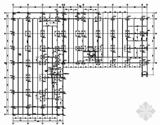 框架结构厂房施组资料下载-某厂房结构（L形框架结构）图纸