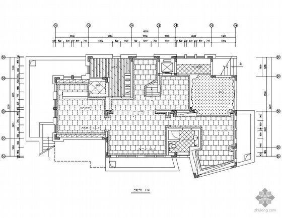 四层别墅CAD设计图资料下载-[郑州]四层别墅地面铺装设计图