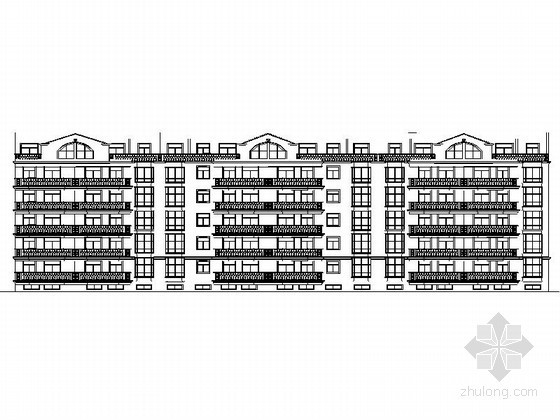 五层住宅楼框架建筑图资料下载-某五层欧式连板住宅楼建筑扩初图