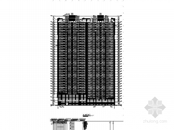 [福建]现代风格高层住宅区安置房建筑施工图（含小区所有楼栋）-现代风格高层住宅区安置房立面图