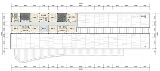 [安徽]某知名大学24层教学楼建筑方案文本（2份方案）-六层平面图