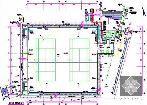 [云南]新建钢结构网球馆建筑安装工程结算书(含全套图纸)-一层给排水、消防平面图