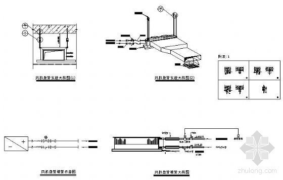 风机盘管dwg资料下载-风机盘管安装接管大样图
